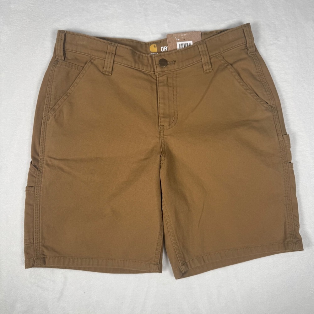 Carhartt Crawford Shorts Womens 6 Brown Rugged Flex Canvas Utility New 102094 - Picture 2 of 9